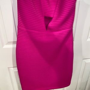 Sexy hot pink fitted dress. From express, size 4